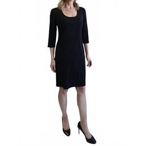 NEW SOFT WORKS lined oval neck dress - plus in black